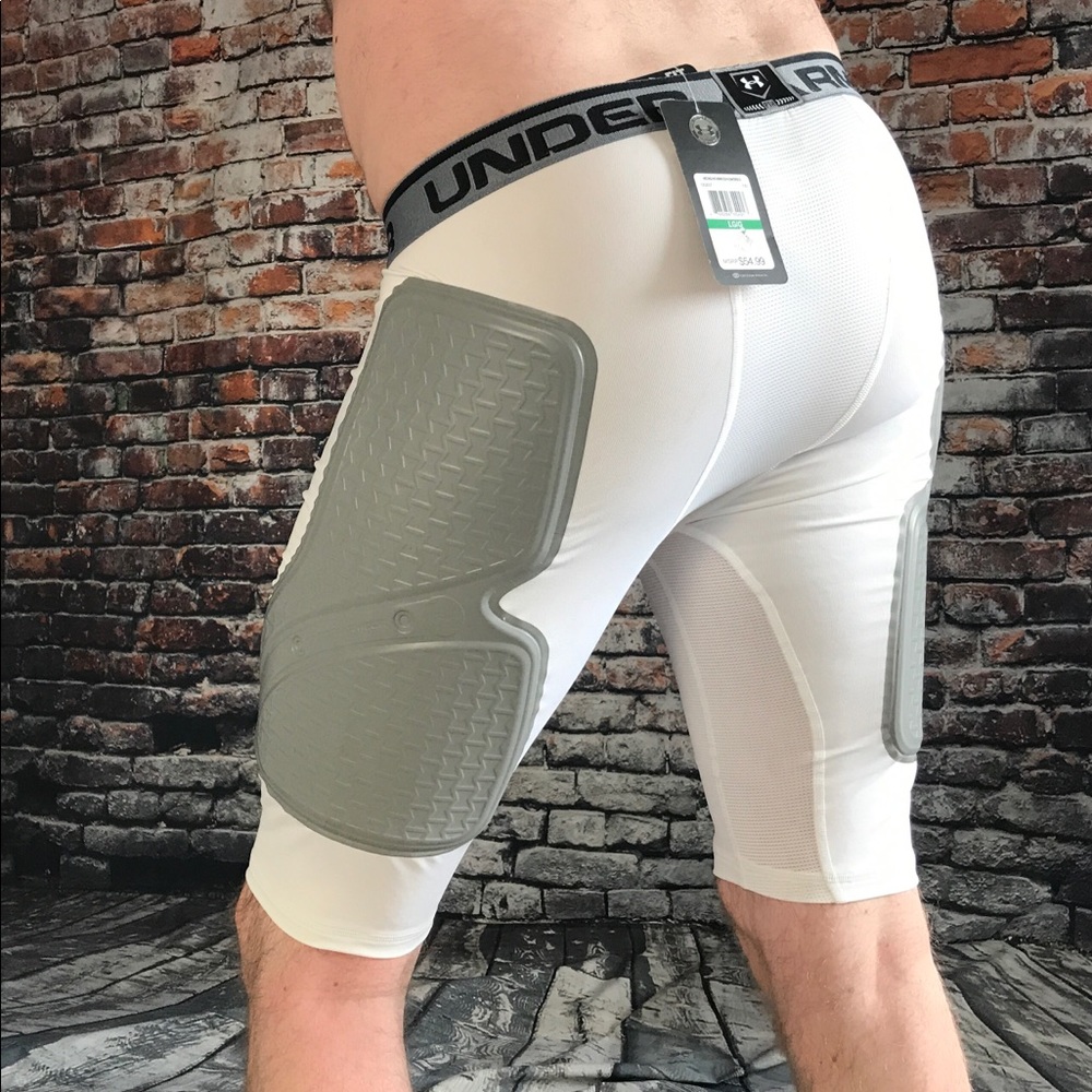 Men’s Under Armour White Compression Shorts LARGE - Picture 5 of 8